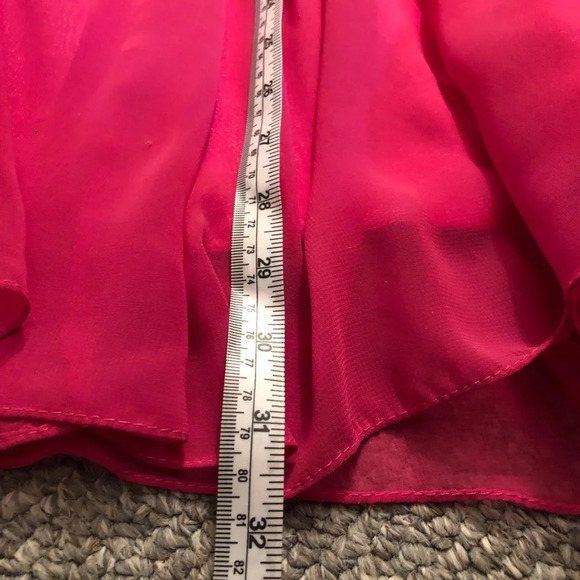 Pink Chiffon Strapless Graduation Dress Beaded Accent Scarf  Size 4 - Picture 8 of 11